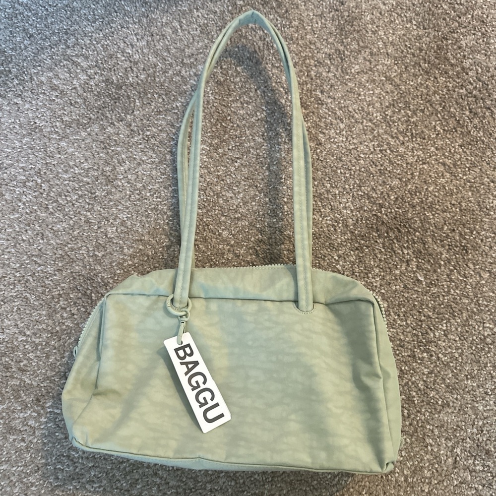 BAGGU Light Sage Green Shoulder Bag